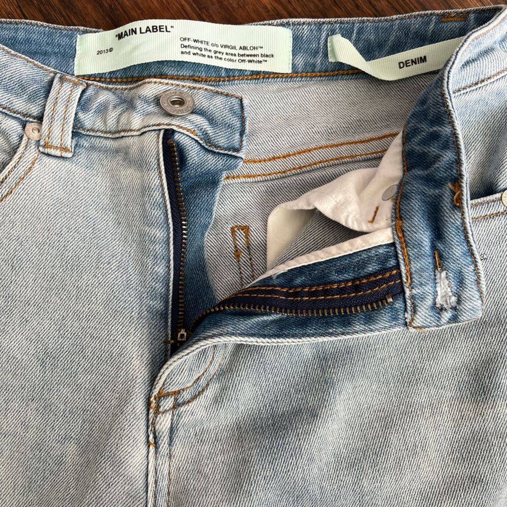 Off-White Denim Capri Cropped Denim Jeans Blue Size Small - Picture 12 of 15
